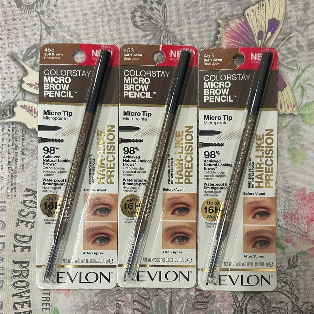 3X Revlon ColorStay Micro Brow Pencil #453 Soft Brown